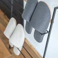 ポッシュリビング ウォールスリッパラック W47×D15.5×H71cm マンゴーウッド/アイアン 41348 1個（直送品）