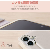 iPhone16 ケース レザー 手帳型 フィンガーストラップ付 ホワイト PM-A24APLFJM2WH エレコム 1個（直送品）