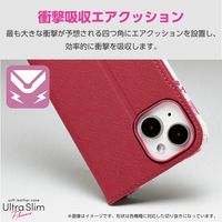 らくらくスマートフォン a ケース レザー 手帳型 超軽量 花柄 ディープピンク PM-F243PLFUJPND エレコム 1個（直送品）