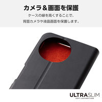 AQUOS sense9 SH-53E ケース レザー 手帳型 ブラック PM-S244PLFUBK エレコム 1個（直送品）