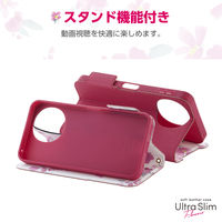 AQUOS sense9 SH-53E ケース レザー 手帳型 花柄 ピンク PM-S244PLFUJPND エレコム 1個