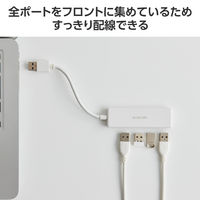 USBハブ USB-A×4ポート USB3.2(Gen1) バスパワー 薄型 ホワイト U3H-H040WH エレコム 1個（直送品）