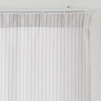 無印良品 再生ポリエステル使い ノンプリーツカーテン 幅１００×丈１７８ｃｍ用 グリーンストライプ 1セット（1枚×2） 良品計画