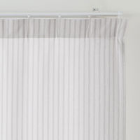 無印良品 再生ポリエステル使い ノンプリーツカーテン 幅１００×丈１０５ｃｍ用 グリーンストライプ 1セット（1枚×2） 良品計画