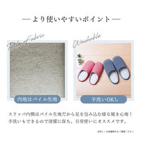 アイメディア つま先上がりのシャンブレースリッパ レッド Mサイズ 1010247 1個（直送品）