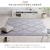 イケヒコ ミエル 柄ボリュームラグ 2500×2000mm アイボリー 1274040143201 1枚（直送品）