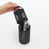 無印良品 ナイロンメッシュ縦でも横でも使えるペンケース 約直径６５×高さ２０７ｍｍ 黒 良品計画