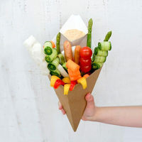 旭創業 テイクアウト容器 クラフトコーン 大 ディップコーナー付 00752574 1ケース(500個(50個×10))（直送品）