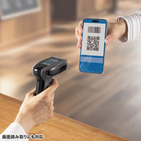 サンワサプライ 2次元ワイヤレスバーコードリーダー（2.4Gワイヤレス＋Bluetooth） BCRーBT2D13BK 1個