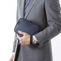 サンワサプライ  トラベル小物ポーチ（W195×D135×H55mm・ネイビー） IN-AD11NV（直送品）