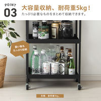武田コーポレーション キャスター付きスチールワゴン K3-CR30BK 1個