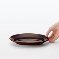 無印良品 磁器 リムオーバル皿 中 飴釉 約２４×１６ｃｍ 良品計画