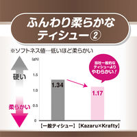 ティッシュペーパー エルモア Kazaru×Krafty ナチュラル 180組 1セット（1パック（5箱入）×12）カミ商事