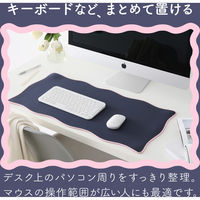 デスクマット マウス対応 ウェーブデザイン 大型 マウスパッド ズレにくい ネイビー MP-UKDM01NV エレコム 1個（直送品）