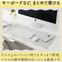 デスクマット マウス対応 ウェーブデザイン 大型 マウスパッド ズレにくい グレー MP-UKDM01GY エレコム 1個（直送品）