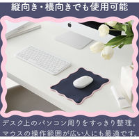 マウスパッド ウェーブデザイン ズレにくい 裏面ラバー ネイビー MP-UK01NV エレコム 1個（直送品）