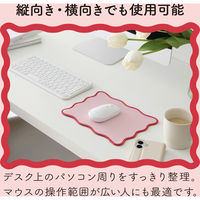 マウスパッド ウェーブデザイン ズレにくい 裏面ラバー ピンク MP-UK01PN エレコム 1個（直送品）
