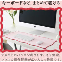 デスクマット マウス対応 ウェーブデザイン 大型 マウスパッド ズレにくい ピンク MP-UKDM01PN エレコム 1個（直送品）