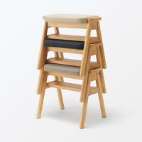無印良品 再生ポリエステル混 木製スタッキングスツール ベージュ 幅４９．３×奥行３７×高さ４４ｃｍ 良品計画