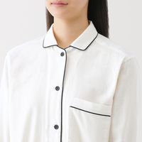 【レディース】無印良品 婦人 脇に縫い目のない 二重ガーゼ長袖パジャマ 婦人Ｌ オフ白 良品計画