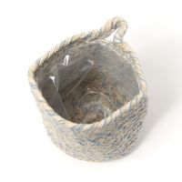 コットンカラー編み ポットS ブルー studio CLIP