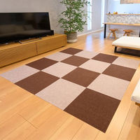 ワタナベ工業 吸着カーペット ループぴたマット 9枚入 30×30cm ローズ 1セット（9枚入×4）