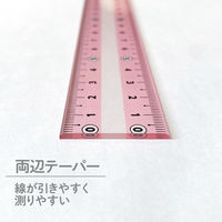 直線サポート定規 しっかり線ビキ 15cm ゼロスタート目盛り すべり止め加工 さくらんぼ SHJ-15-CH 1セット(1個×5)（直送品）