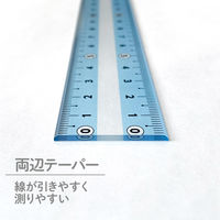 直線サポート定規 しっかり線ビキ 15cm ゼロスタート目盛り すべり止め加工 ソーダ SHJ-15-SO 1セット(1個×5)（直送品）