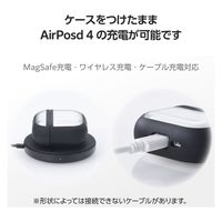 AirPods 4 ケース 用 耐衝撃 カバー 衝撃吸収 落下防止 ブラック AVA-AP06TSLFCBK エレコム 1個（直送品）