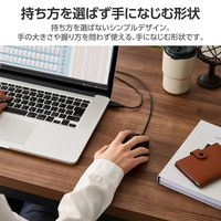 マウス 有線マウス 光学式 3ボタン Lサイズ 簡易包装 黒 M-K8URBK エレコム 1個（直送品）