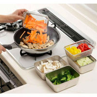 下村企販 角型バット&ザル9個セット シリコンフタ付き ステンレス製 日本製 420323 1個（直送品）