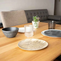 1956レストラン・サプライ プレート 22cm 木目調 ブラック Planta プランタ プラスチック 432542 1個（直送品）