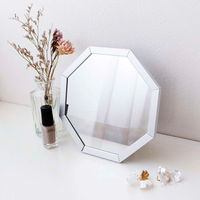 パラデック スタンド&ウォールミラー 八角形ミラー SSサイズ 15×15cm オクタム シルバー 450686 1個（直送品）