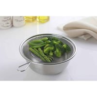 下村企販 盆ザル 21cm ママクック 手付き ステンレス製 日本製 454306 1個（直送品）