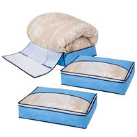 アストロ ドライ&ドライ吸湿防ダニ羽毛布団収納袋薄型 ブルー 3個組 616-36 1セット(3個)（直送品）