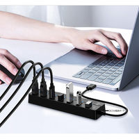 URiSAPO USBハブ 7ポート 3.0スイッチ付 K-USB30-07 1台（直送品）