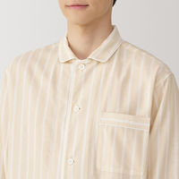 【メンズ】無印良品 紳士 脇に縫い目のない 二重ガーゼ長袖パジャマ 紳士ＸＬ ベージュストライプ 良品計画