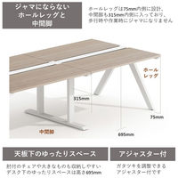 スマイル LASH デスク 4連 幅4800×奥行1200×高さ720mm ダークアッシュ×ホワイト 1台（取寄品）