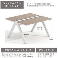 スマイル LASH デスク 幅1200×奥行1200×高さ720mm ダークアッシュ×ホワイト 1台（取寄品）