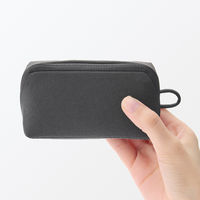 無印良品 リンクルナイロン 大きく開くポーチ ダークグレー Ｓ 約１１×６×３．５ｃｍ 良品計画