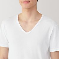 【メンズ】無印良品 紳士 さらっと綿 Ｖネック半袖Ｔシャツ 紳士Ｌ 白 良品計画