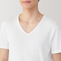 【メンズ】無印良品 紳士 さらっと綿 Ｖネック半袖Ｔシャツ 紳士Ｍ 白 良品計画