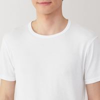 【メンズ】無印良品 紳士 さらっと綿 クルーネック半袖Ｔシャツ 紳士Ｌ 白 良品計画
