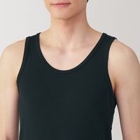 【メンズ】無印良品 紳士 さらっと綿 タンクトップ 紳士Ｌ 黒 良品計画