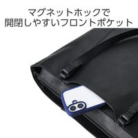 トートバッグ 合皮 スマホポケット 14.0inch 15L ブラック BM-TBSLH01BK エレコム 1個（直送品）