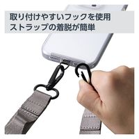 スマホ ショルダー ストラップ 97~150cm ループ付 アッシュグレー P-STSDH1FLPGY エレコム 1個（直送品）