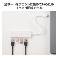 USBハブ USB-A×4ポート タイプCコネクタ USB2.0 コンパクト しろちゃん U2HC-H040WF エレコム 1個（直送品）