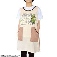 セントレディス ムーミンエプロン ムーミン＆スナフキン ブラウン/ベージュ ST-IM0053 1枚