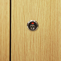 スマイル 木目調スチールロッカー 3連3人用 シリンダー錠 ライトブラウン/ブラック 幅900×奥行515×高さ1790mm 1台（取寄品）