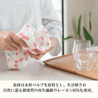 白雪 友禅ふきん 吸水性がよく すぐ乾く 友禅染め かや織りふきん 台拭き 食器拭き 七宝柄 若竹色 1枚